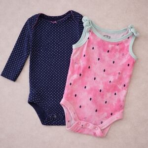 Carters + Jumping Beans Onsie Bodysuit Polka Dot Watermelon Baby Girl Size 0-3M